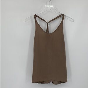 Humanoid Dacio tank shirt blouse brown racerback tan sleeveless new Medium